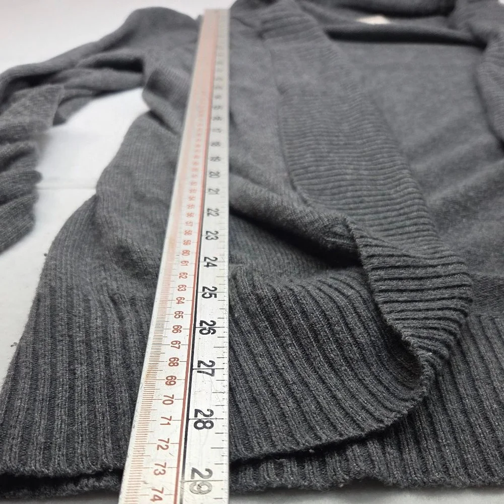 Women's LOFT Gray Open Front Cardigan Sweater M - Picture 7 of 8
